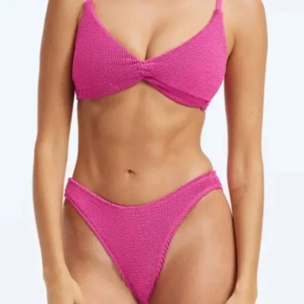 Good American Women’s Always Fit Bikini - Twisted Top & Good Waist Bottom Pink 0 - Picture 10 of 12